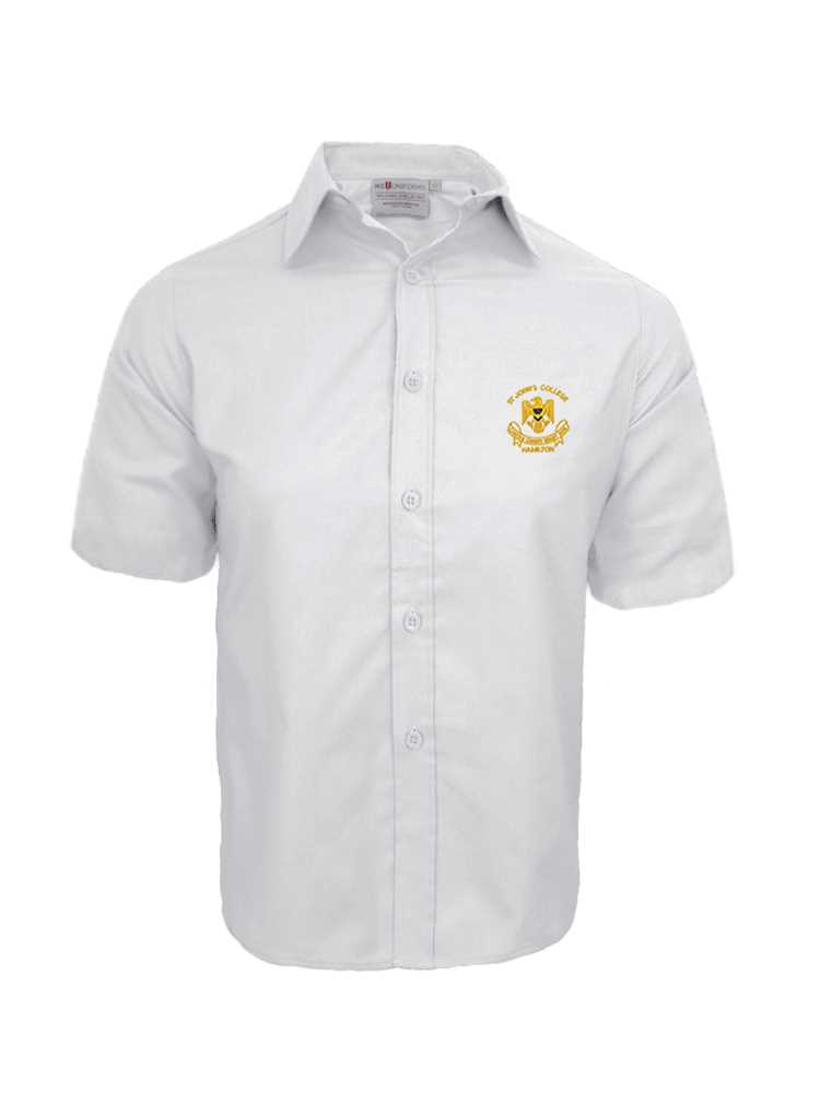 St John's College Senior SS Shirt w/ Crest White